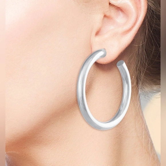 Daniela Swaebe silver hoop earrings - Picture 1 of 3